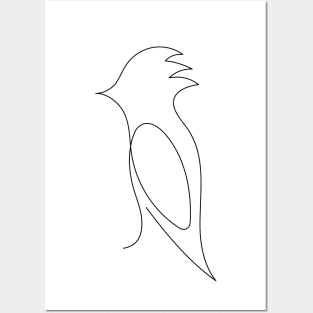 One line bird Posters and Art